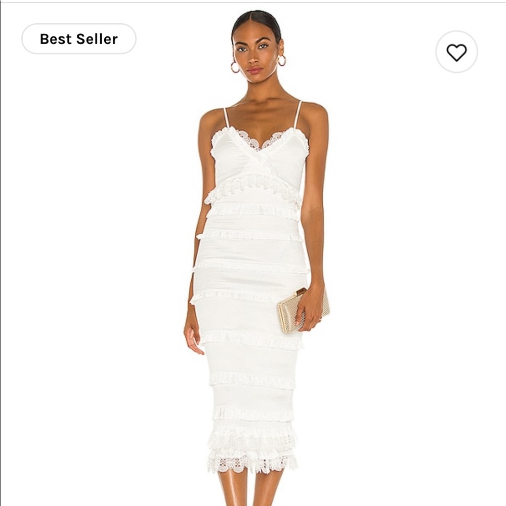 NARCISSE MIDI DRESS IN WHITE, V. Chapman. From Revolve